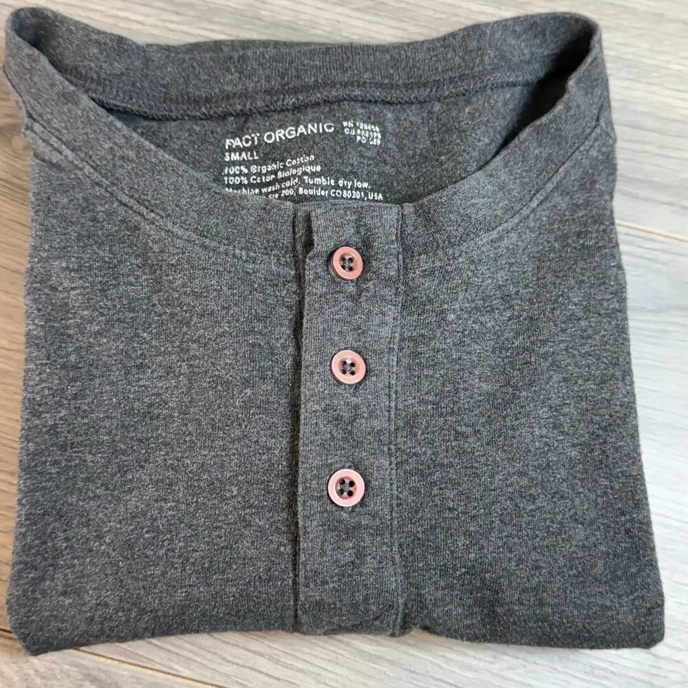 Men's‎ Charcoal Henley Shirt - Picture 8 of 13